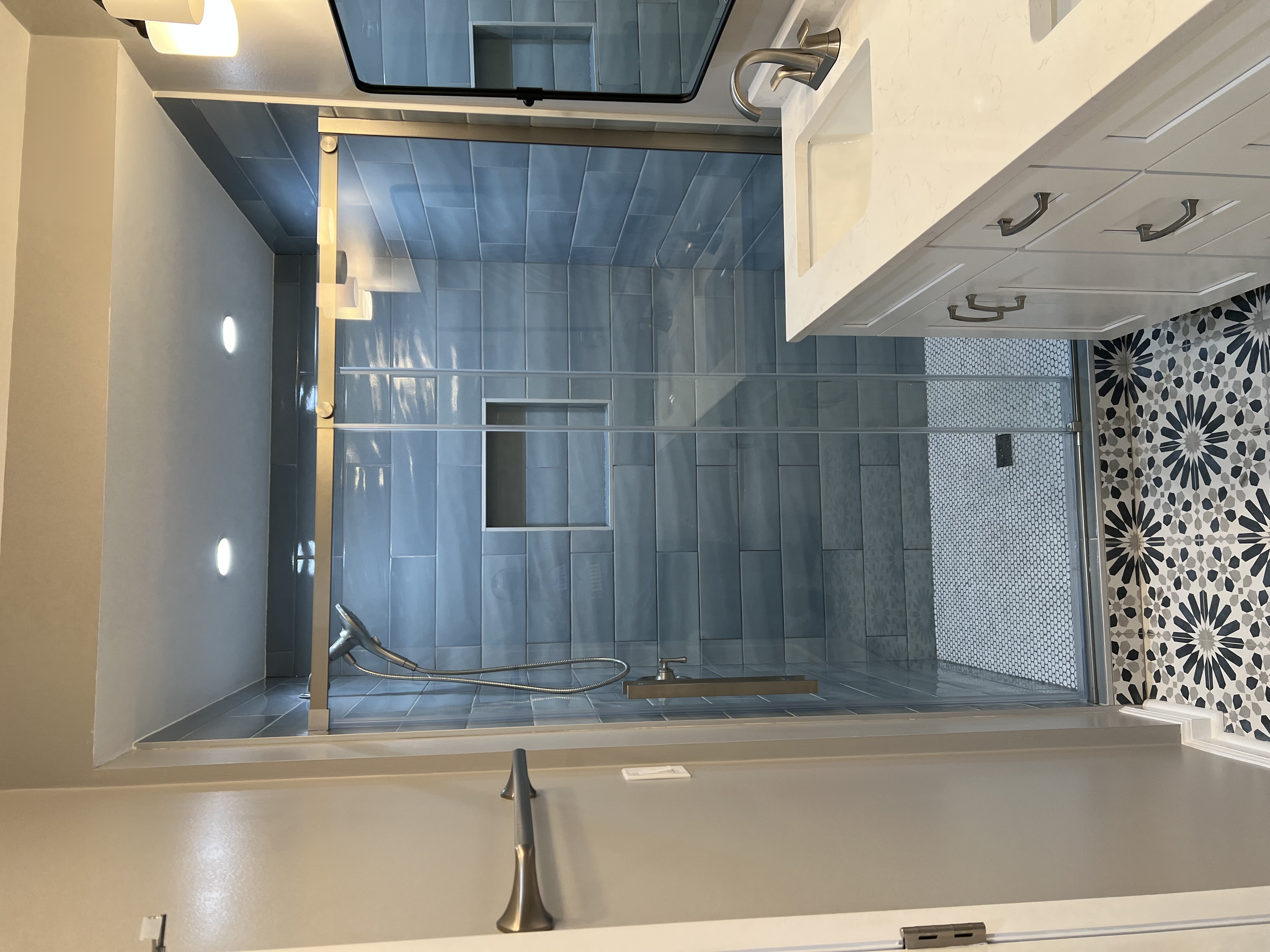 Remodeling project showerBlue5