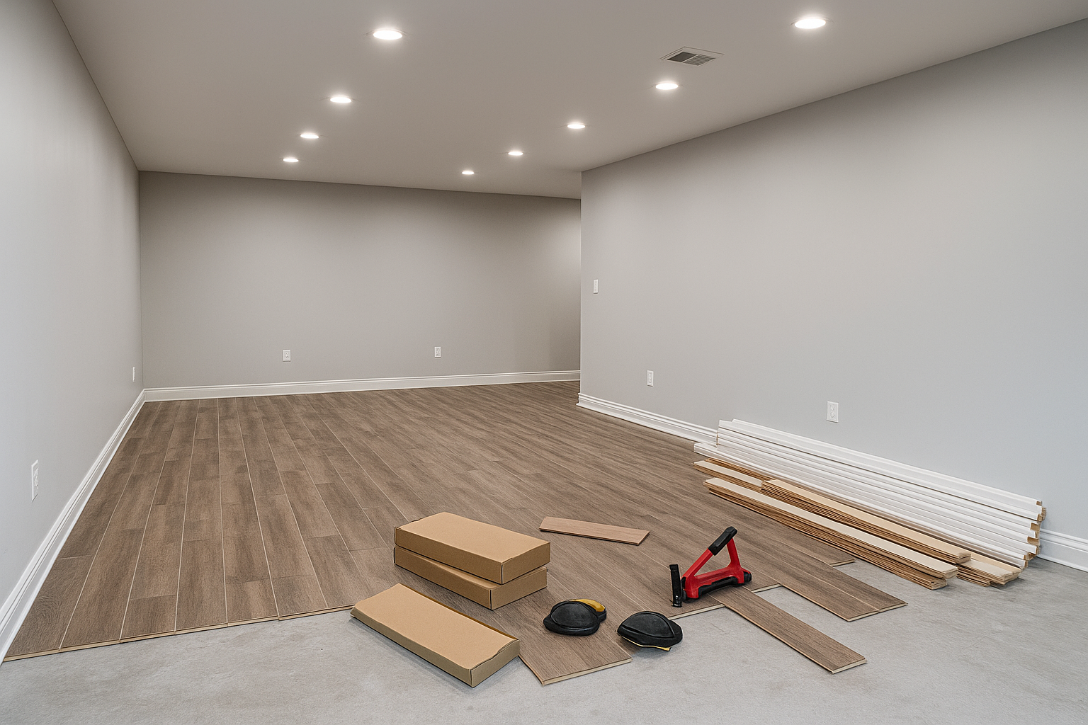 Basement flooring and finishing