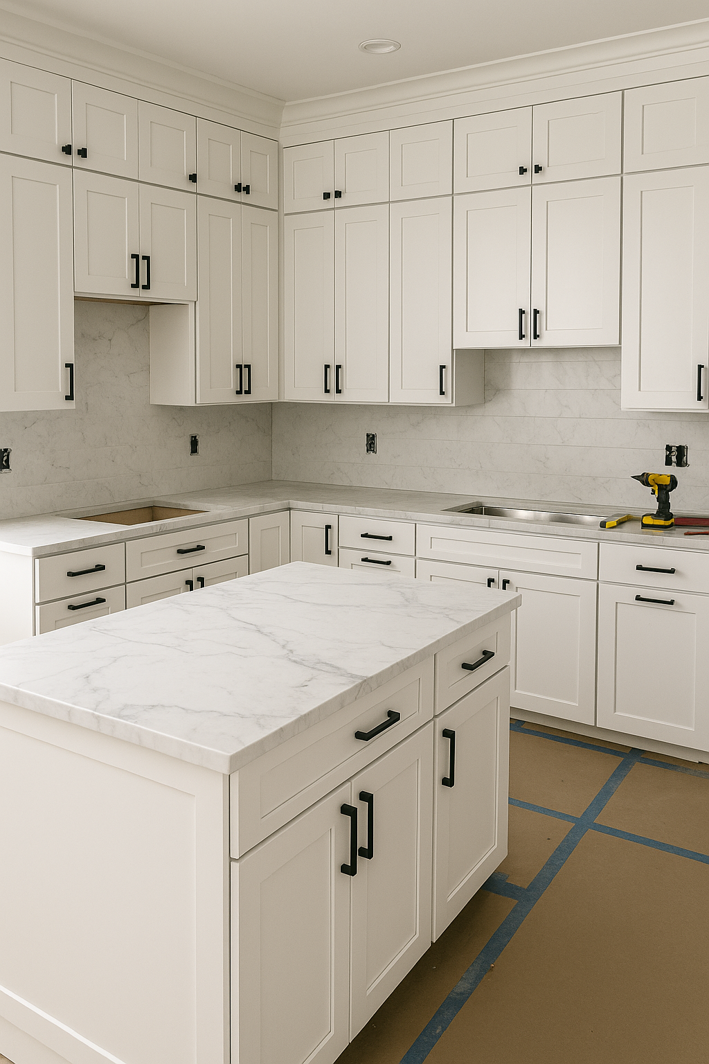 Cabinet installation and countertops